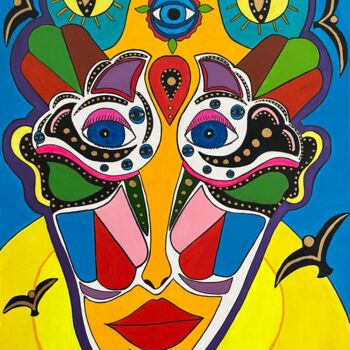 Peinture intitulée "Le protecteur" par Philippe Seigle, Œuvre d'art originale, Acrylique Monté sur Châssis en bois