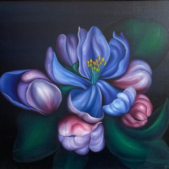 Peinture intitulée "Flower xc" par Vinko Hlebs, Œuvre d'art originale, Huile