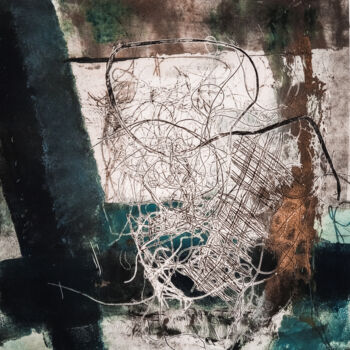 Printmaking titled "Tu Imagination" by Waisburd, Original Artwork, Monotype Mounted on Cardboard