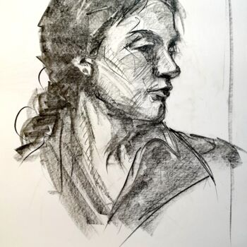 Drawing titled "Que dites-vous ?" by Jean-Pierre Emond, Original Artwork, Graphite