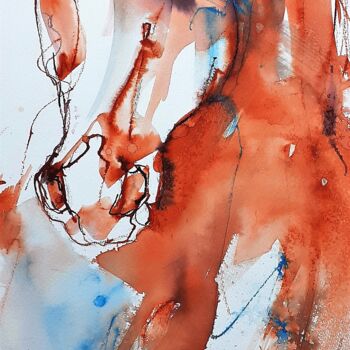 Peinture intitulée "Arabian horse 0923" par Eva Gohier, Œuvre d'art originale, Aquarelle