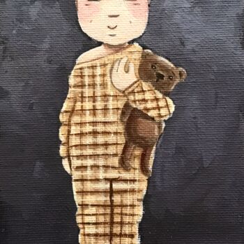 Painting titled "Le pyjama - 1207" by Noëlle Lassailly, Original Artwork, Acrylic