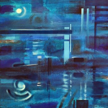 Painting titled "un jour la nuit on…" by Pascal Buffard, Original Artwork, Oil