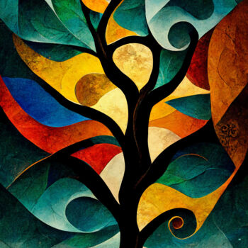 Artes digitais intitulada "Tree of Life" por Josephine Estelle, Obras de arte originais, Pintura digital