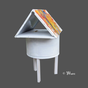 Sculpture intitulée "Maison" par Michel Boisvert (JAM), Œuvre d'art originale, Acier inoxydable