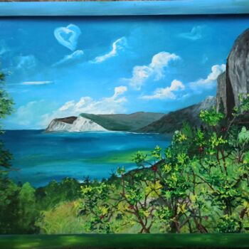 Pittura intitolato "Море и горы" da Natalia Rudenko, Opera d'arte originale, Olio