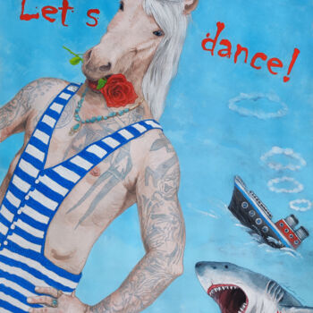 Tekening getiteld "Let's dance!" door Natalie Levkovska, Origineel Kunstwerk, Gouache