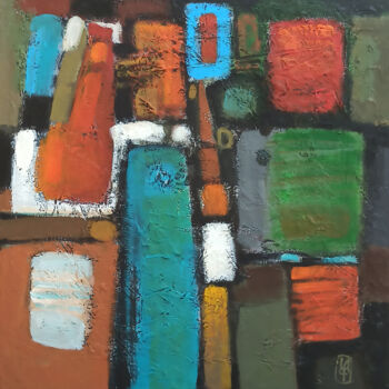 绘画 标题为“Abstraction-7 (60x6…” 由Abgar Khachatryan, 原创艺术品, 油 安装在木质担架架上