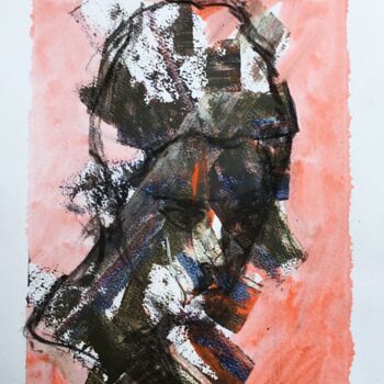 Drawing titled "Reprise" by Dominique Dève, Original Artwork, Charcoal