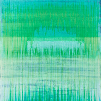 Malarstwo zatytułowany „Green Arc Over Blue” autorstwa Simon Findlay, Oryginalna praca, Akryl