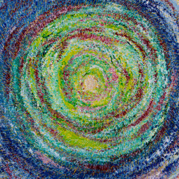 Schilderij getiteld "STORM OF EMOTIONS -…" door Rimma Savina, Origineel Kunstwerk, Acryl Gemonteerd op Frame voor houten bra…