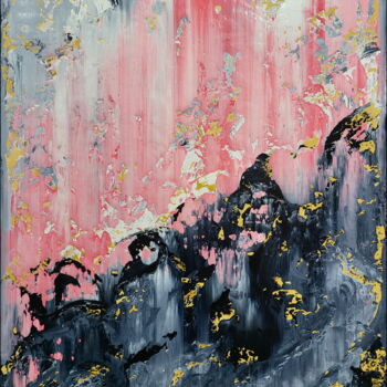 Painting titled "Abstract 22140" by Alex Senchenko, Original Artwork, Acrylic Mounted on Wood Stretcher frame