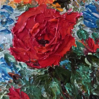 Painting titled "rose" by Natalya Yurina, Original Artwork, Oil