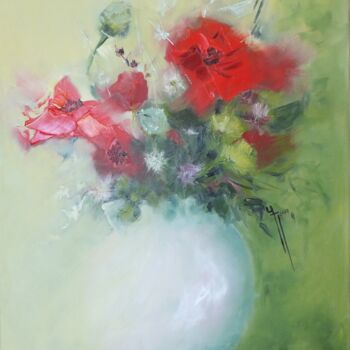 제목이 "Les coquelicots de…"인 미술작품 Yveline Javer로, 원작, 기름