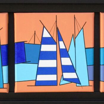 Peinture intitulée "Rêves bleus" par Nyls  Eliot, Œuvre d'art originale, Acrylique