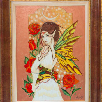 Peinture intitulée "Gypsy" par Monette O'Neill, Œuvre d'art originale, Pigments Monté sur Panneau de bois