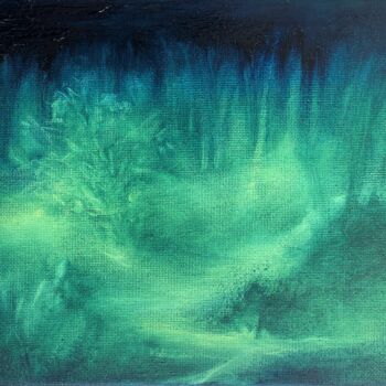 Pittura intitolato "At night in the for…" da Antonina Runovska, Opera d'arte originale, Olio Montato su Telaio per barella i…