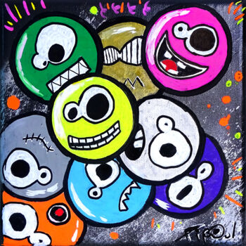 "Petit tableau pop a…" başlıklı Tablo Pipoul Artiste Peintre tarafından, Orijinal sanat, Işaretleyici Ahşap Sedye çerçevesi…