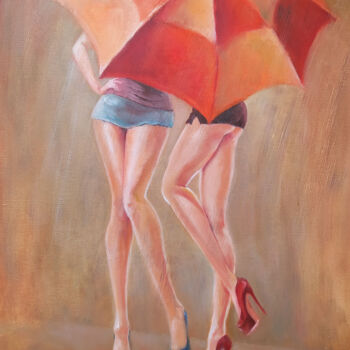 Peinture intitulée "🌂Paroles de femmes…" par Isabel Mahe, Œuvre d'art originale, Huile Monté sur Châssis en bois