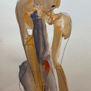 Rysunek zatytułowany „femme 2” autorstwa Francoise Leblanc, Oryginalna praca, Akryl