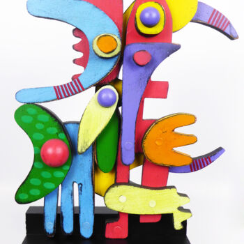 Sculpture intitulée "Jungle fever" par Thierry Corpet (Raymond X), Œuvre d'art originale, Bois