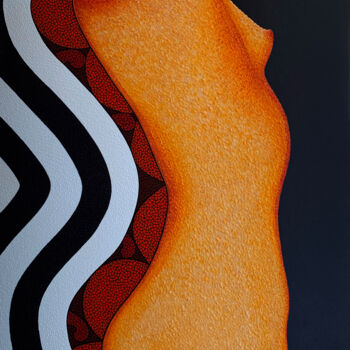 Painting titled "Braut" by Olena Linse, Original Artwork, Oil Mounted on Wood Stretcher frame