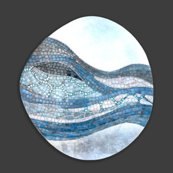 Sculpture intitulée "Shades of blue" par Julia Gorbunova, Œuvre d'art originale, Mosaïque