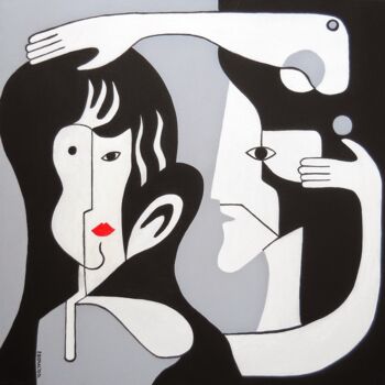 Pittura intitolato "Caress No.1" da Peter Vamosi, Opera d'arte originale, Acrilico Montato su Telaio per barella in legno