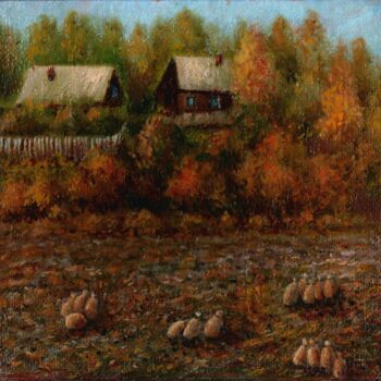 Painting titled "The Potatoes were d…" by Vladimir Abaimov, Original Artwork, Oil