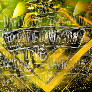 Photography titled "Bikers World" by Chryslene Caillaud, Original Artwork, Manipulated Photography Mounted on Aluminium