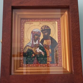 Картина под названием "Петр и Феврония Мур…" - Светлана Фатьянова, Подлинное произведение искусства, Темпера Установлен на Д…