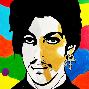 Painting titled "PRINCE II" by Le Closier, Original Artwork, Acrylic Mounted on Wood Stretcher frame