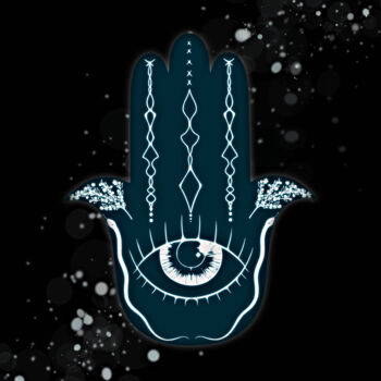 Arte digital titulada "EvilEYE Hand" por Corinne Thompson, Obra de arte original, Pintura Digital