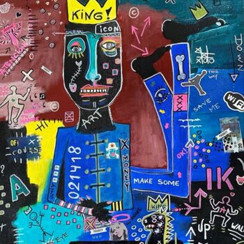 Ζωγραφική με τίτλο "F**K Ya (The King)" από Nikv, Αυθεντικά έργα τέχνης, Ακρυλικό