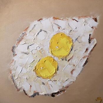 Peinture intitulée "Oeufs au plat" par Jean-Marie Reynaud (jmry), Œuvre d'art originale, Huile Monté sur Châssis en bois
