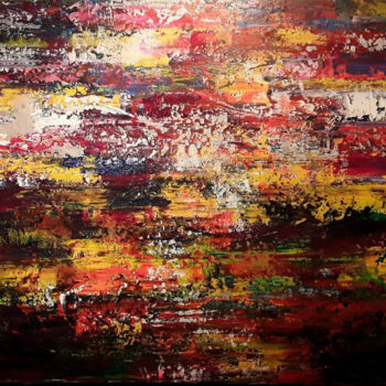 Ζωγραφική με τίτλο "Abstract Horizon Su…" από Markicevic, Αυθεντικά έργα τέχνης, Ακρυλικό Τοποθετήθηκε στο Ξύλινο φορείο σκε…
