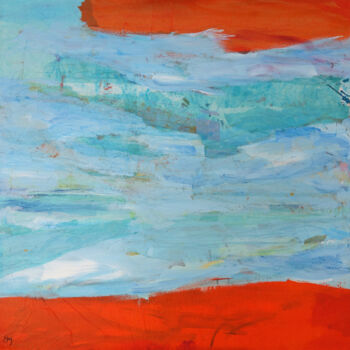 Painting titled "l'invitation au voy…" by Nima, Original Artwork, Acrylic Mounted on Wood Stretcher frame
