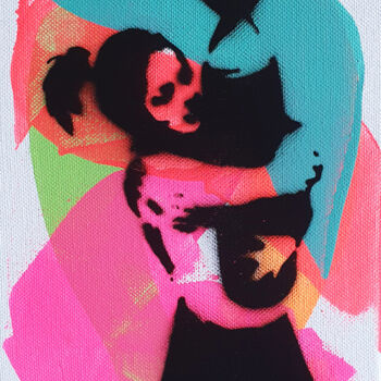 Peinture intitulée "PyB  Bomb Girl Bank…" par Pyb, Œuvre d'art originale, Bombe aérosol Monté sur Châssis en bois