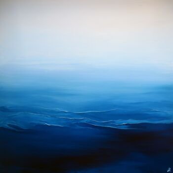 Pittura intitolato "Fog and Ocean" da Antonina Runovska, Opera d'arte originale, Olio Montato su Telaio per barella in legno