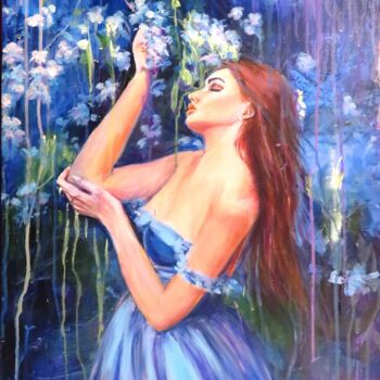 Peinture intitulée "UN SOIR" par Chantal Martin (chm), Œuvre d'art originale, Acrylique Monté sur Châssis en bois