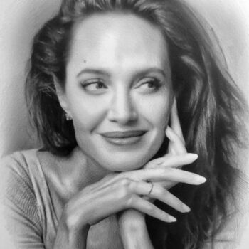 Dessin intitulée "Portrait of Angelin…" par Michał Stetkiewicz, Œuvre d'art originale, Graphite