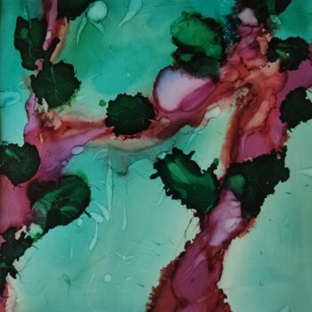 Painting titled "végétal 2" by Laurent Chabrillat, Original Artwork, Ink