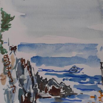 제목이 "Les rochers avant l…"인 미술작품 Diane Medus로, 원작, 수채화