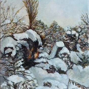 Painting titled "Зимна приказка" by Anna Mytavska (Cabrerra), Original Artwork, Oil