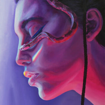 Painting titled "Your voice" by Feruza Turlybek, Original Artwork, Oil Mounted on Wood Stretcher frame