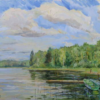 Painting titled "Летний день" by Dmitry Veltishchev, Original Artwork, Oil