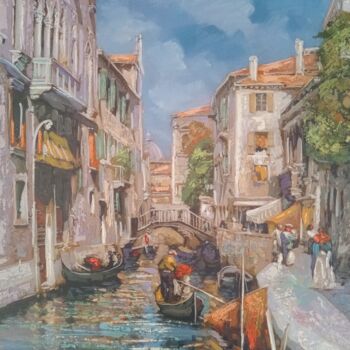 绘画 标题为“Venice canal painti…” 由Filip Petrovic, 原创艺术品, 丙烯