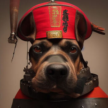 Digital Arts titled "Formidable Rottweil…" by Dmitri Matkovsky, Original Artwork, AI generated image
