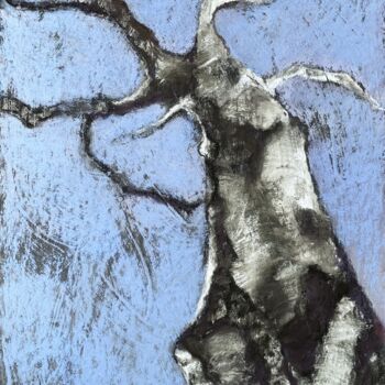 Disegno intitolato "Old Birch Pastel Dr…" da Lena Ru, Opera d'arte originale, Pastello