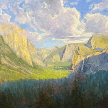 Ζωγραφική με τίτλο "Tunnel View Yosemite" από Tatyana Fogarty, Αυθεντικά έργα τέχνης, Λάδι